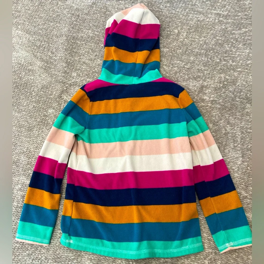 Striped Fleece Hoodie, Pullover, Carter’s‎ size 7, fall, back-to-school